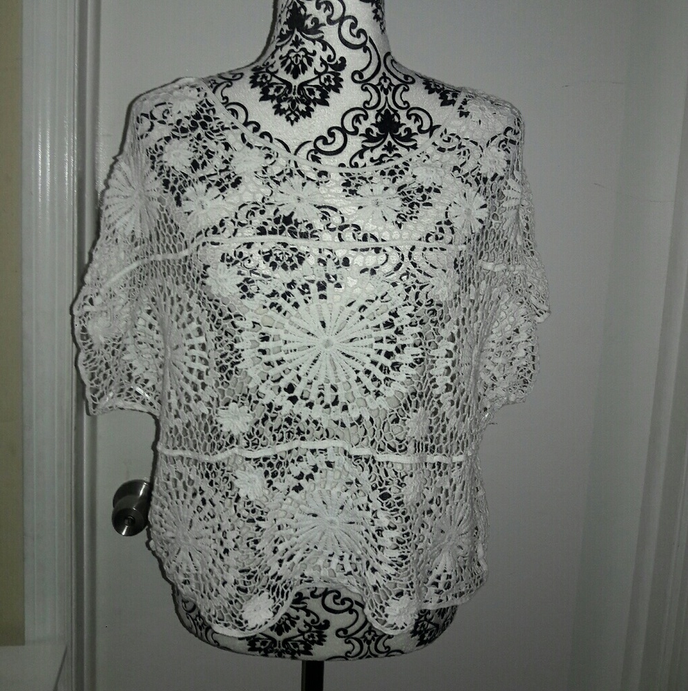 Sheer Guipure lace Top without Bra - Picture 4 of 7